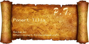 Ponert Tilla névjegykártya
